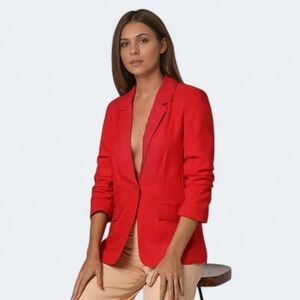 7th Avenue Design Studio Hour Glass One Button Cotton Blazer Sz.2